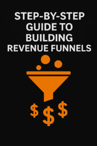 Visual graphic of a solopreneur workspace featuring a funnel strategy diagram and laptop analytics, symbolizing effective online income funnels.