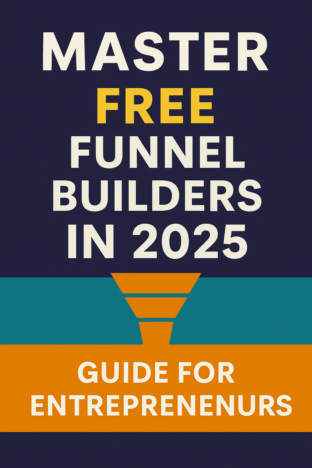 "Master Free Funnel Builders: 2025 Guide for Entrepreneurs" Cover image for blog post on mastering free funnel builders in 2025 for entrepreneurs, featuring bold text and funnel icon